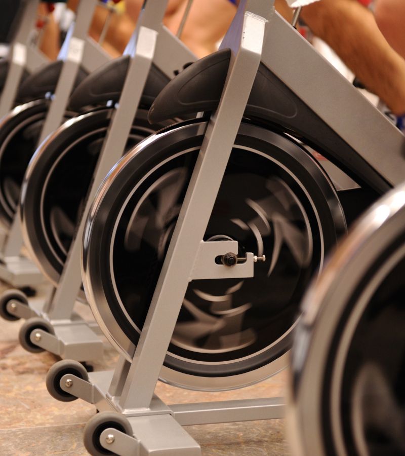 spin bikes in a spin studio in a crofton gym